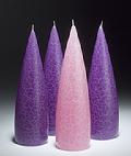 Advent candles 10: purple & pink.
